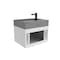Castello Usa Amazon 24-inch White Vanity Set with Gray Top and Black Handles CB-MC-24W-BL-2056-GR - alternate 3